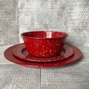 Enamel Dinner Plate - Red