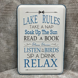 Metal Sign - Lake Rules