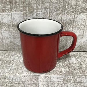 Mug Enamel Look - Red | The Old Tin Shed