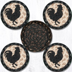Coaster Set - Black Rooster