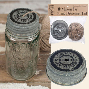 Mason Jar String Dispenser Lid | The Old Tin Shed