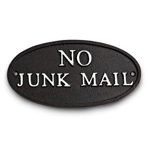 Iron Sign - No Junk Mail