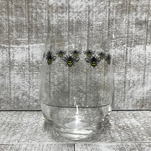Stemless Wine Glass - Bees