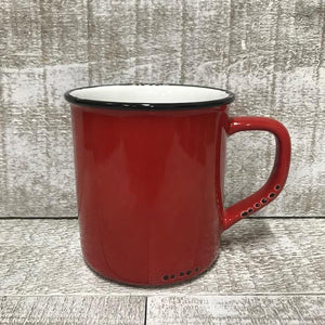 Mug Enamel Look - Red | The Old Tin Shed